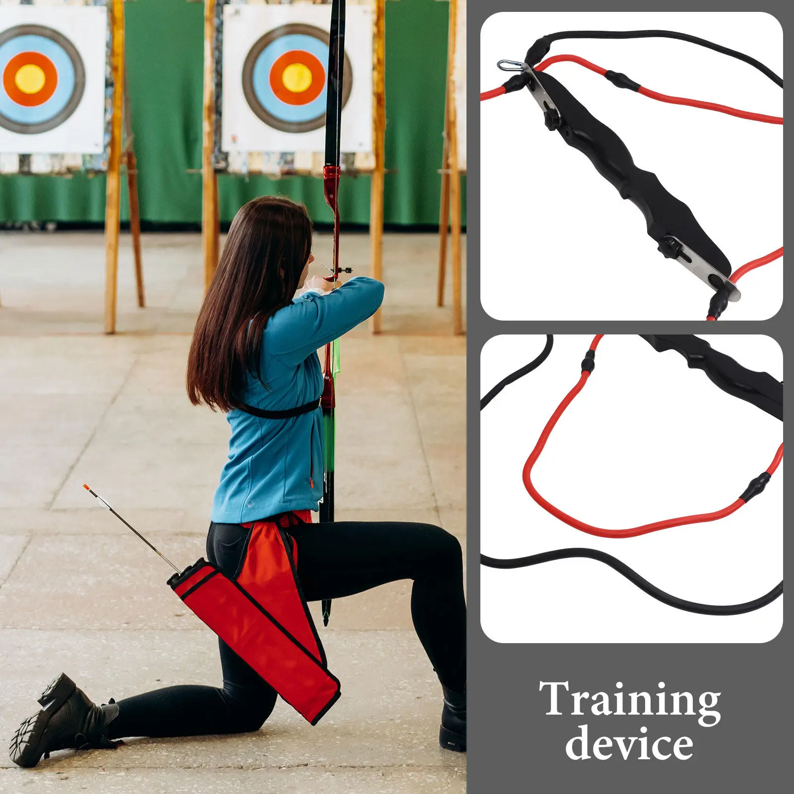 

Archery Band Bow Strength Training Shooting Beginner Adjustable Multi-Gear Archery Exerciser Finger Arm Back Strength Trainer