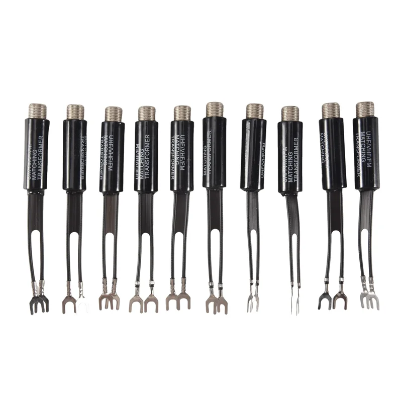 AS95-10 шт. UHF VHF FM 75-300 Ом ТВ-антенный адаптер соответствующий трансформатор коаксиальный кабель