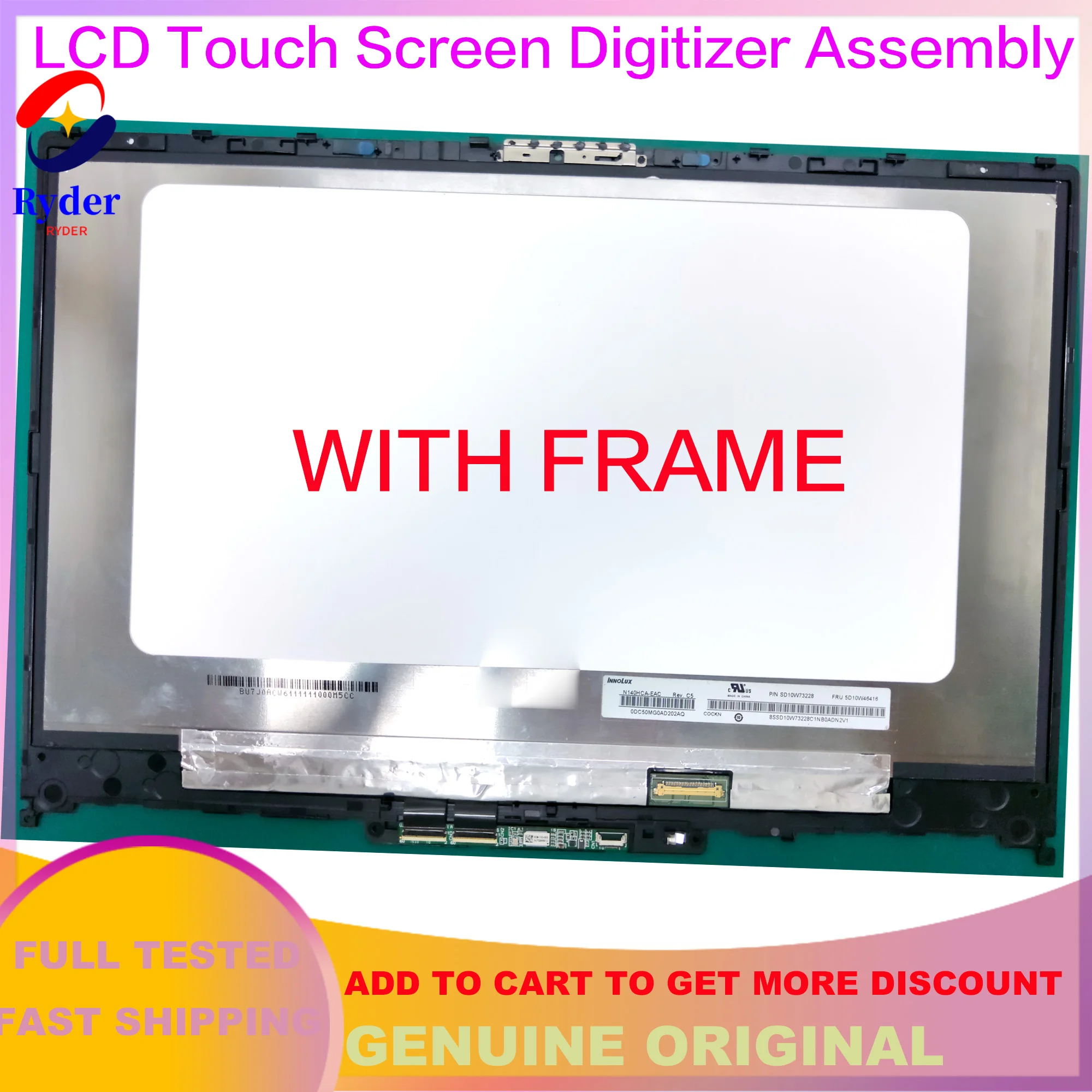 

14 Inch Laptop LCD Touch Screen Digitizer Assembly For Lenovo ideaPad C340-14IWL 14API 14IML Flex-14IWL 5D10S39563 5D10S39564