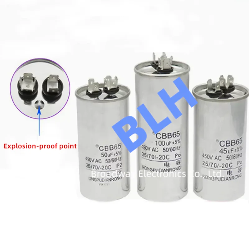 CBB65 air conditioning compressor startup capacitor 450V 50UF 55UF 60UF 65UF 70UF 75UF 80UF 90UF 100UF