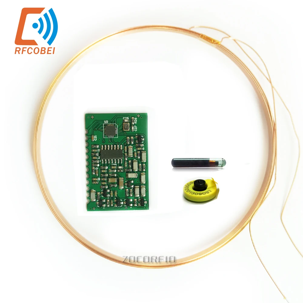 134.2K /125K Long Distance RFID AGV Animal Tag Reading Module UART Interface EMID FDX-B ISO11784/85