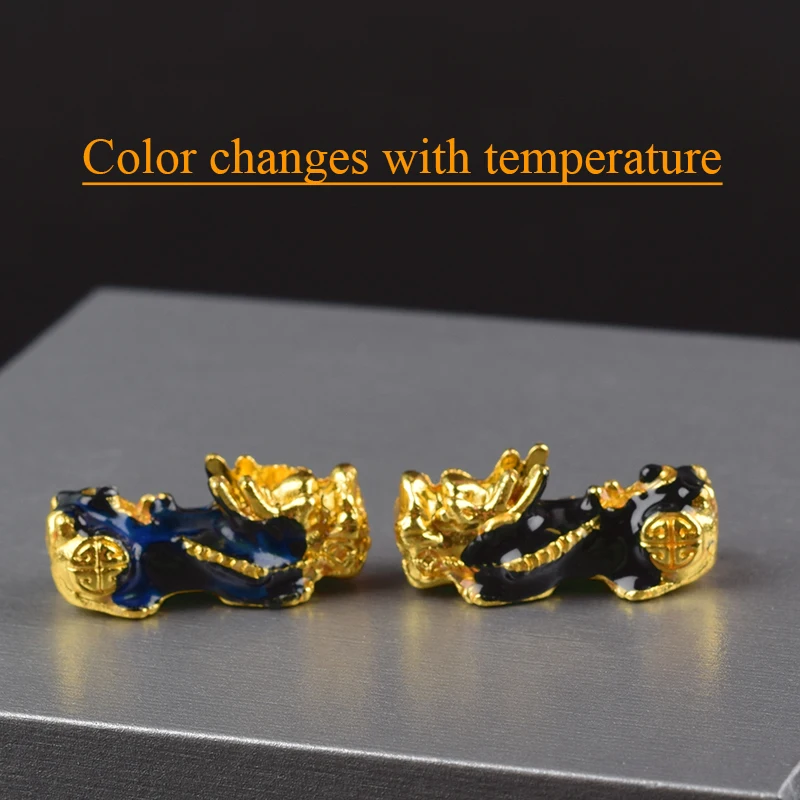 Temperature Change Color Feng Shui Obsidian Rosary Bracelet Men Women Thermochromic Brave Troops Pixiu Jewelry Original Gift