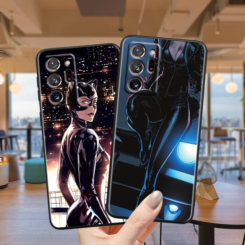 Film C-Catwoman Sexy For Samsung Note 20 10 Ultra Plus A31 A14 A12 A70 A34 A25 A04 A05 A15 A24 5G Black Back Phone Case