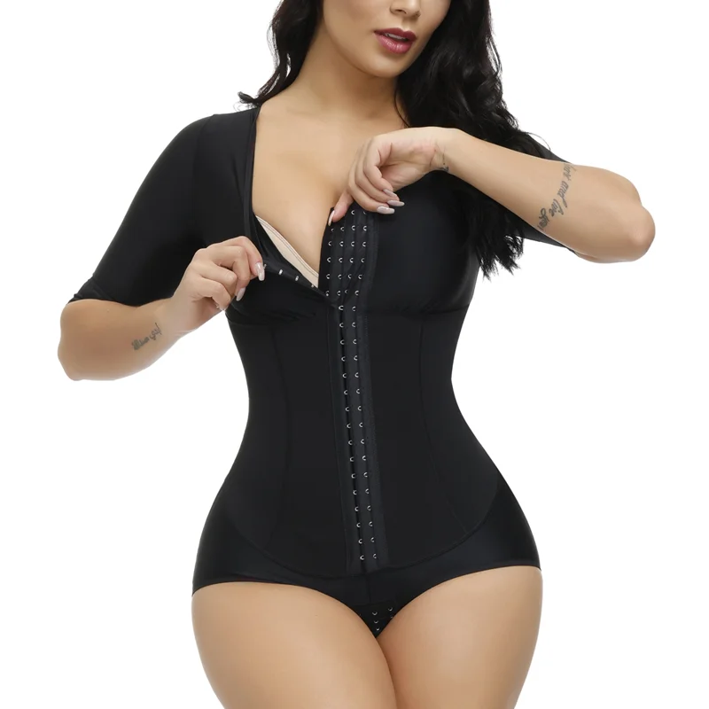 Women's Bodyshaper Seamless Slimming Bodysuit Lace Pattern One-Piece Body Shaper With Zipper Waist Trainer Corset Butt Lifter