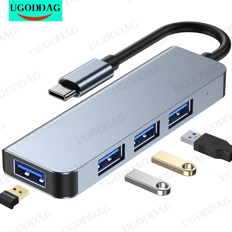 USB Hub 3.0 Multi USB Splitter 4 Port USB3.0 2.0 with Micro Charge Power for Lenovo Xiaomi Macbook Pro PC Accessories Hub USB2.0