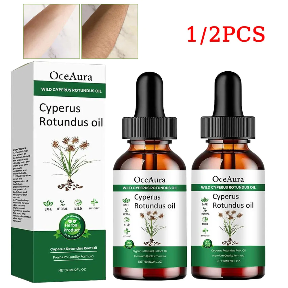 1/2pcs Natural Cyperus Rotundus Oil Gentle Hair Removal Care Oil Moisturizes Soothes Hair Removal Care Body Hair Inhibitor Serum