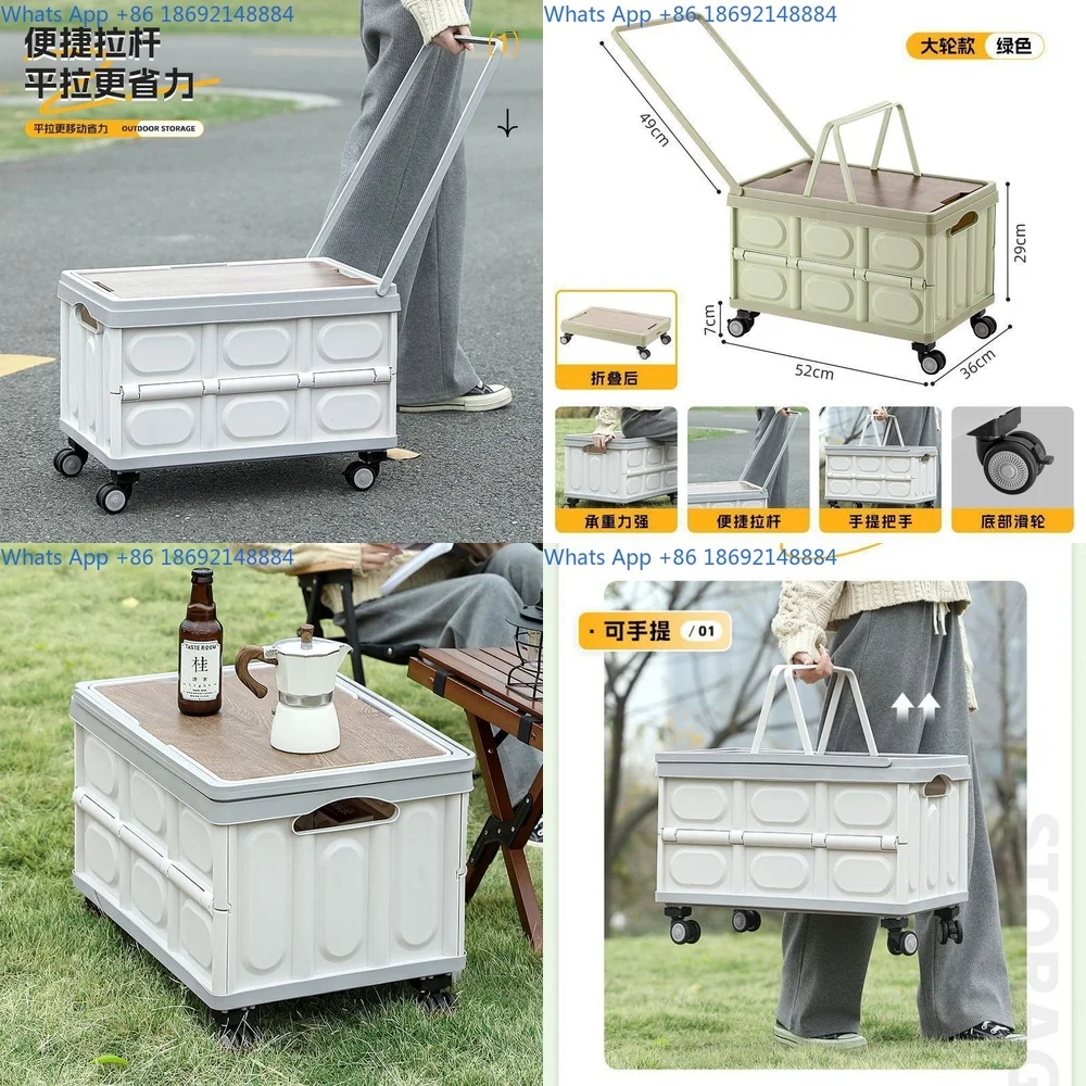 

Foldable Rolling Shopping Cart with Wheels Portable Lightweight for Home Supermarket Outdoor Camping High Capacity Multi