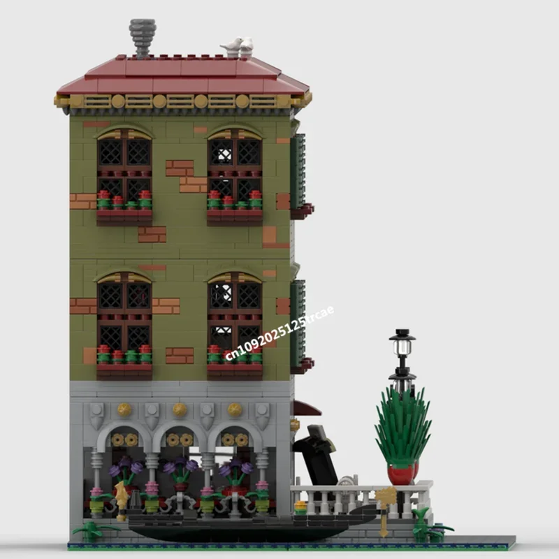New 2899Pcs City Hot Street View Moc Modular Pizzeria Record Store Model Custom Puzzles Diy Creative Ideas Toys Birthday Gifts