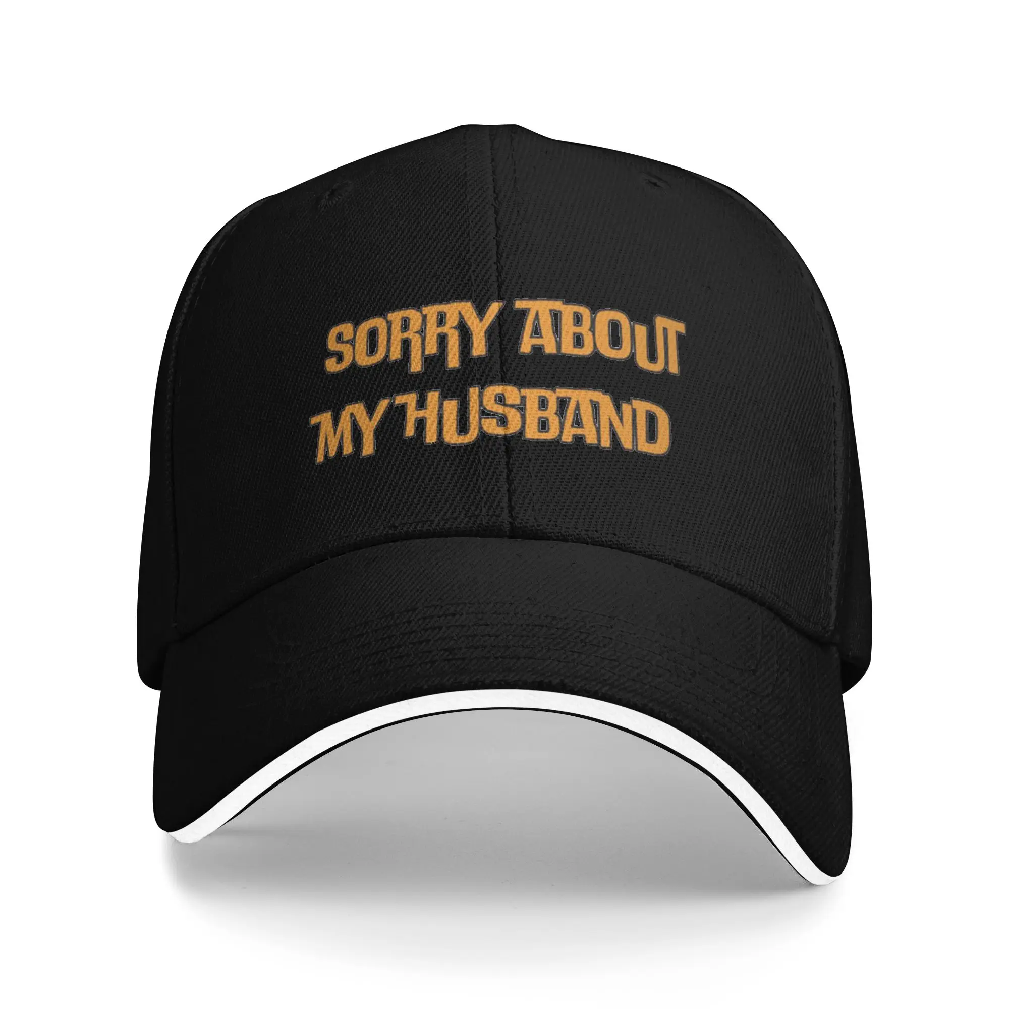 Golden Sorry About My Husband Camping Baseball Caps  Mens  High-end Tactical Hip Hop Trucker Cap Woman Pool Party Sunscreen Hat