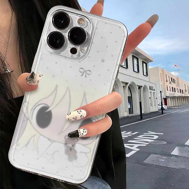 Korean Ins Anime Angel Cute Girl Phone Case For Samsung S26 S25 S24 S23 S22 S21 S20 FE Note20 Note10 Plus Ultra Lite Edge Cover
