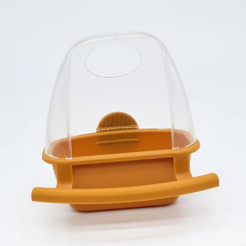 G92C Parakeet Feeder Bird Feeder with Perch Dispenser Plastic Container for Cage