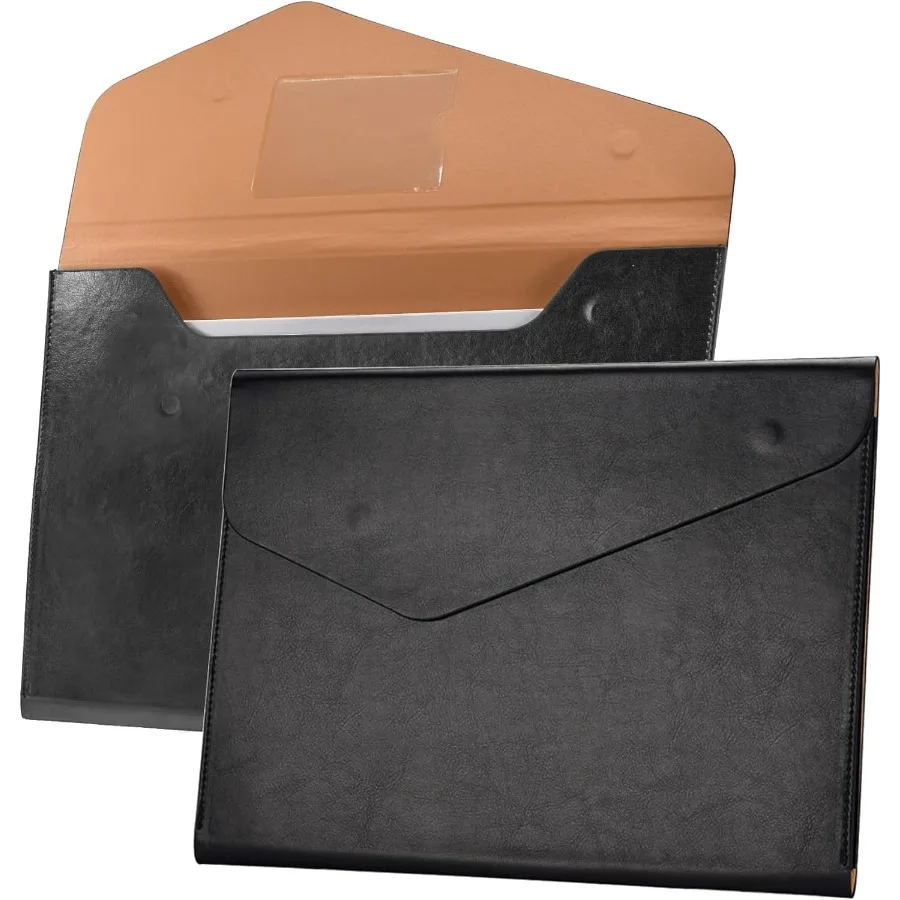 

1 Piece File Folders PU Leather Expanding Document Holder File Jat Filing Envelope for A4 Letter Size Paper with Invisible Magn