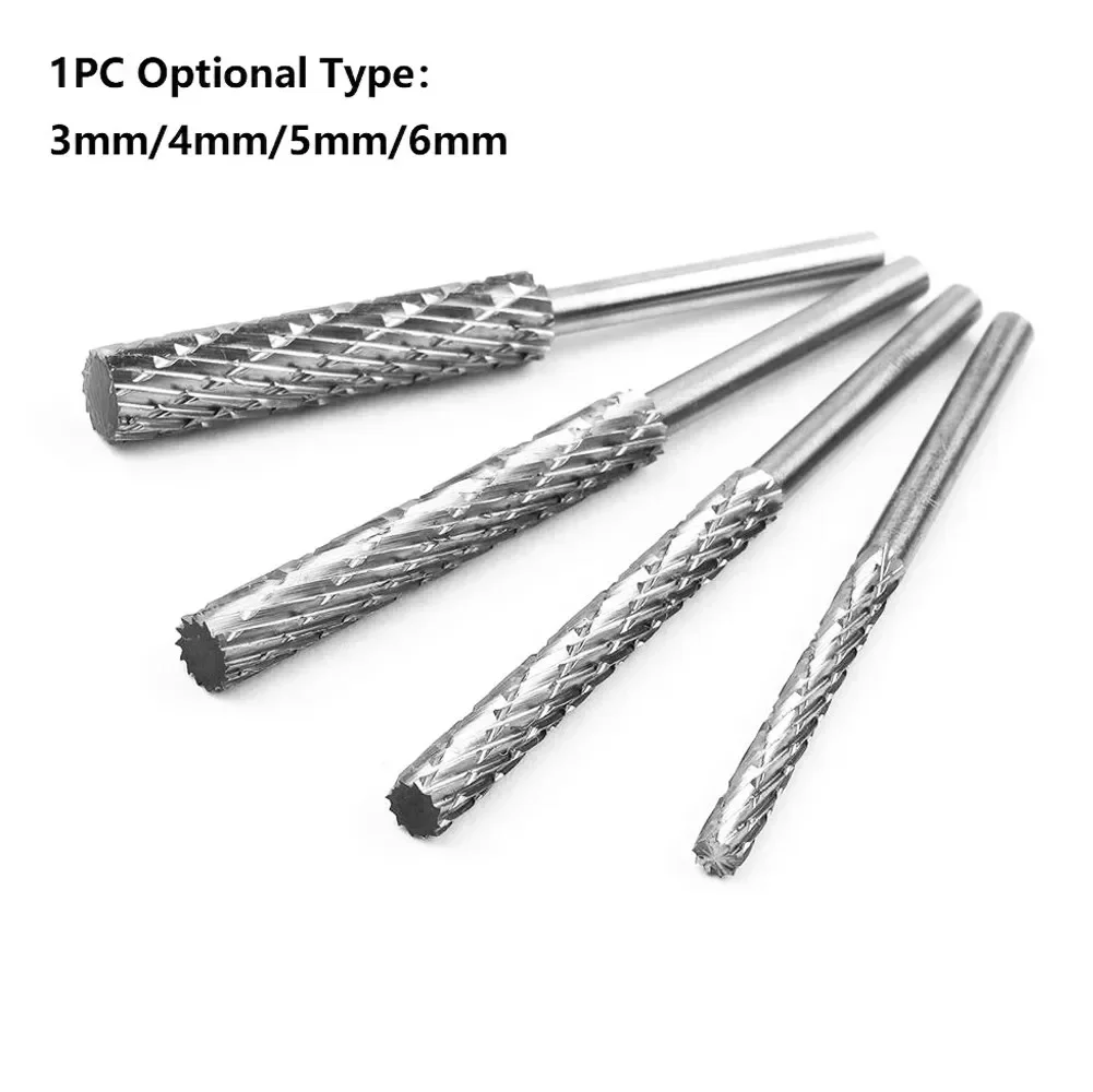 1PC 3mm Shank Rotary Burr Tool High Speed Steel Power Tools Rotary File For Metal Wood Carving Deburring