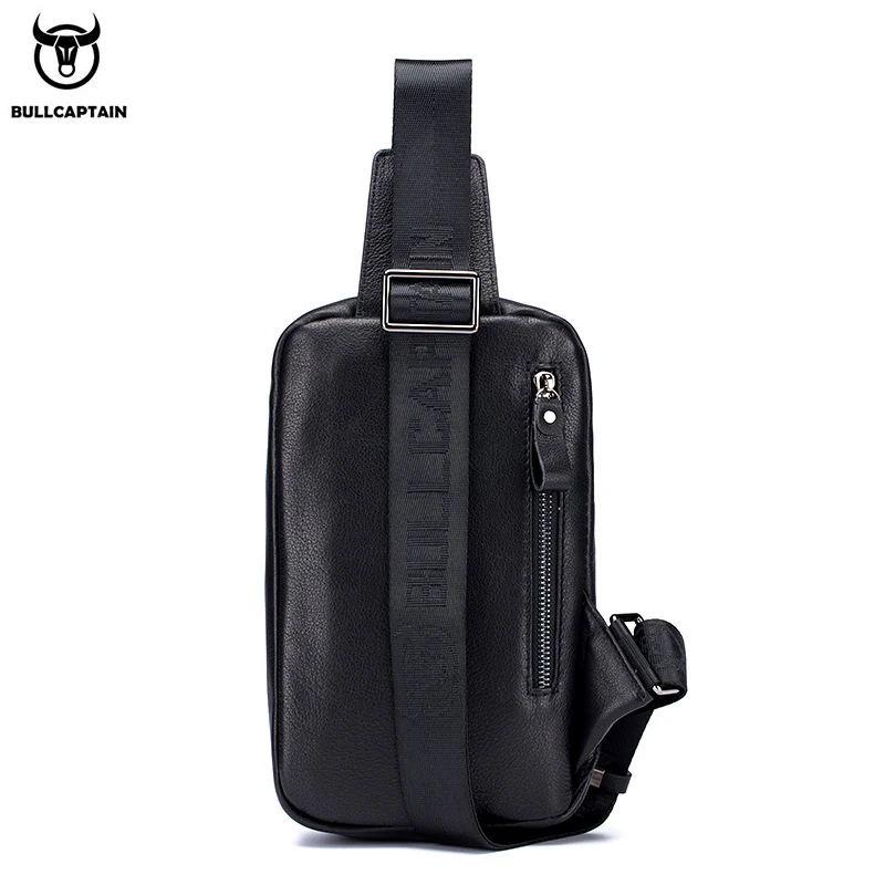 BULLCAPTAIN Chest Bag For Men Male Crossbody Bages Summer Short-Distance Chest Bag\'s Leather Bags Casual Business Chest Pack