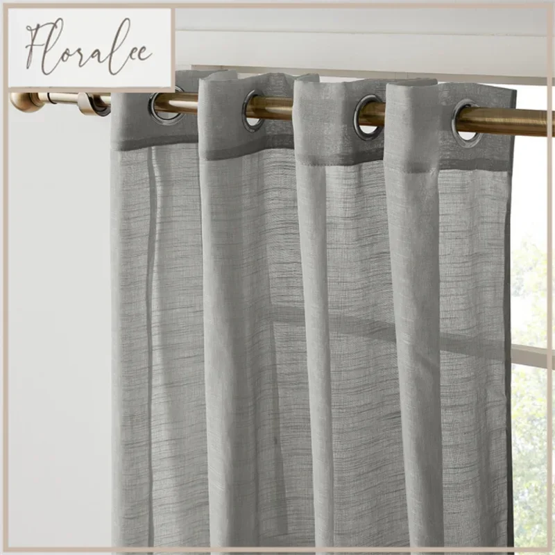 

300cm Height Custom Made Modern Curtains For Living Room Sheer Curtain Grommet Top Translucidus Tulle For Kitchen