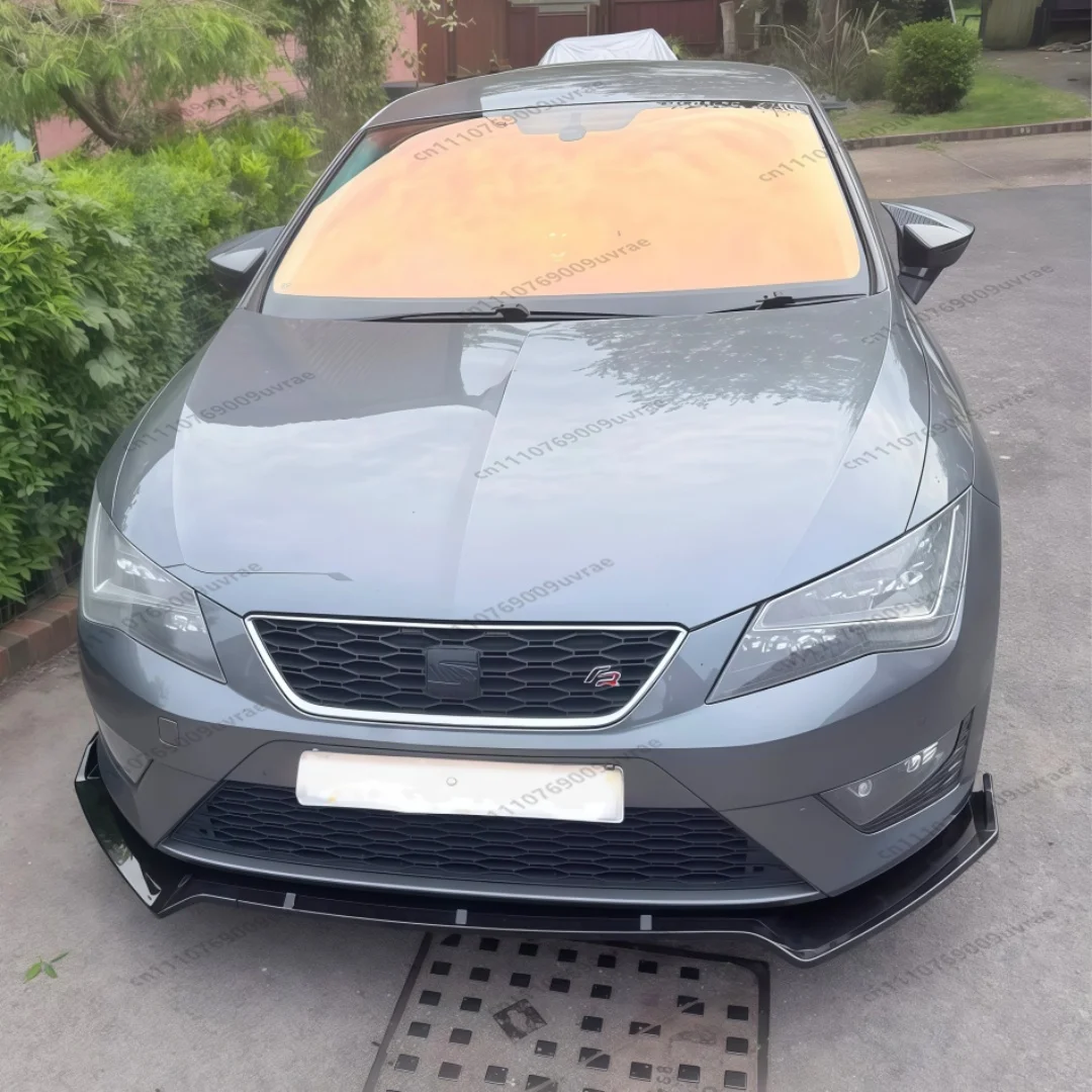 For Seat Leon MK3 MK3.5 Cupra FR Sportstourer SC 2012-2020 Front Bumper Splitter Lip Spoiler Diffuser Guard Tuning Gloss Black view 3