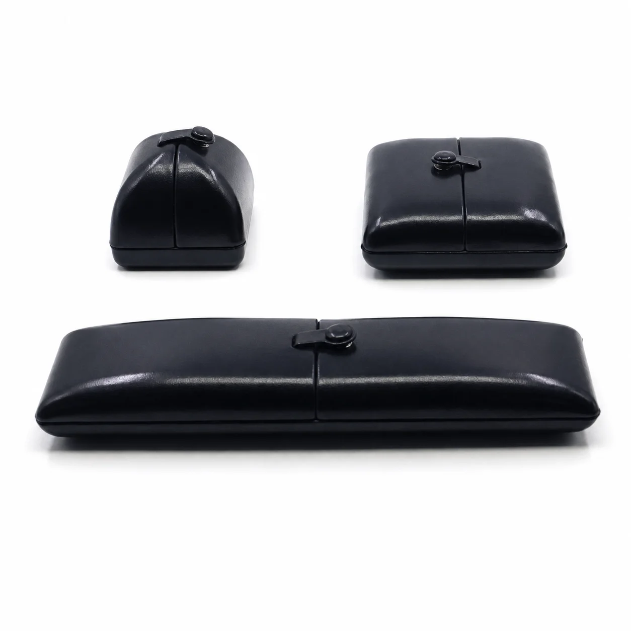 Classic Oil Wax PU Leather Jewelry Packaging Box for Ring Pendant Necklace Bracelet Vintage Double Opening Black Storage Case