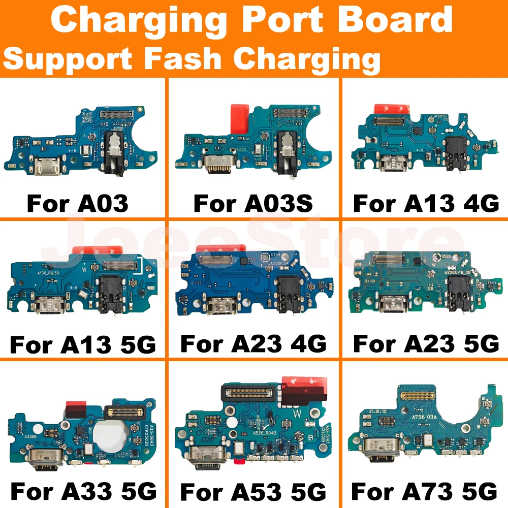 

Charging Port Board For Samsung A73 A53 A33 A23 A13 A03 4G 5G A03S Microphone Module Fast Charge Connector USB Dock Flex Cable
