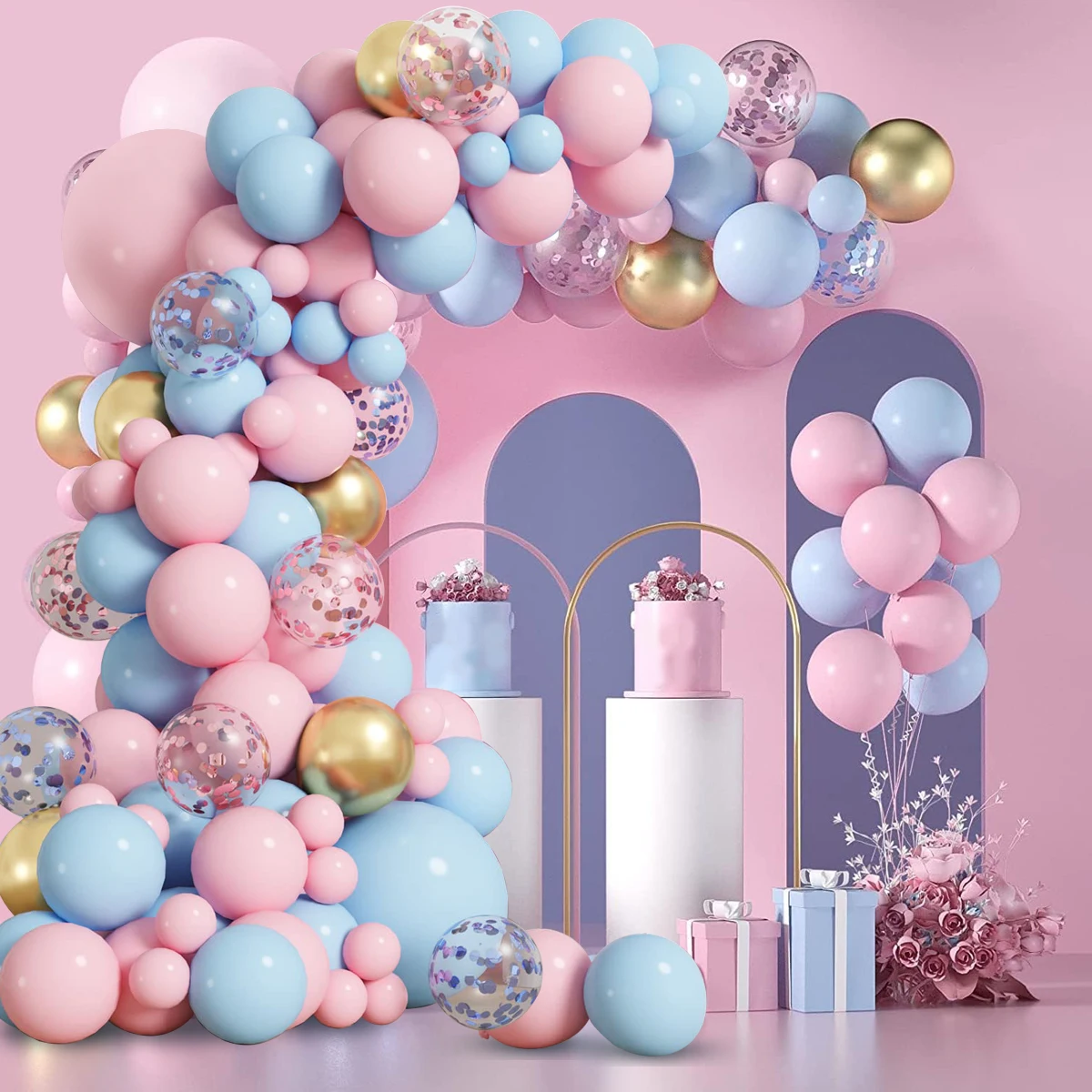 Pink Blue Balloon Garland Arch Kit Birthday Party Decoration Kids Baby Shower Boy Or Girl Latex Ballon Wedding Birthday Suppiles