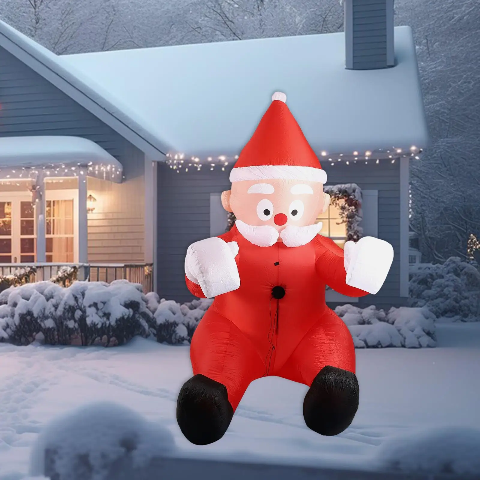 

Рождественский надувной подвесной Санта-Клаус 9,84 фута, уличное украшение, гигантский подарок, альпинистский Санта-Клаус для отпуска, зимний балкон, лужайка, вечеринка