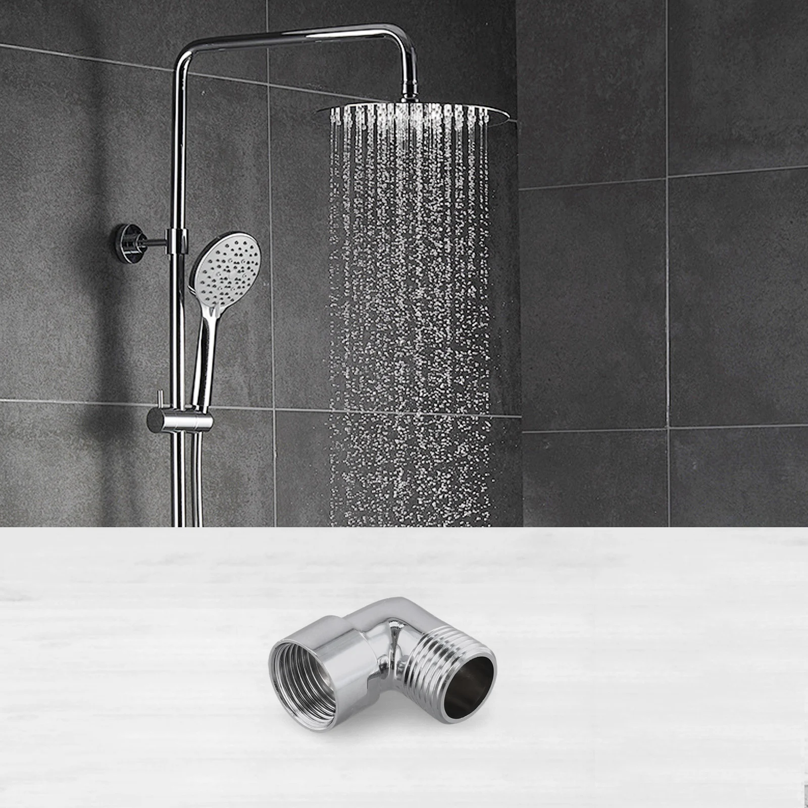 

Латунный фитинг Латунный адаптер для душа G1 2 90-градусный адаптер для душа Особенности сохранения воды Широкая совместимость адаптера для душа