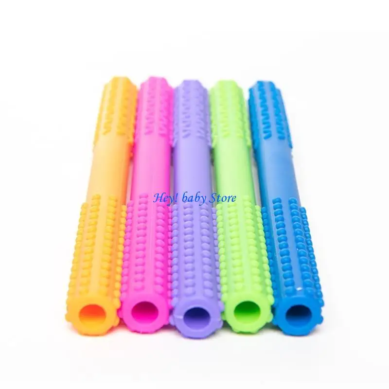 

Q1FE Teething Tube Teether Chewable Nursing Biting Chewing Soother Sensory Toy