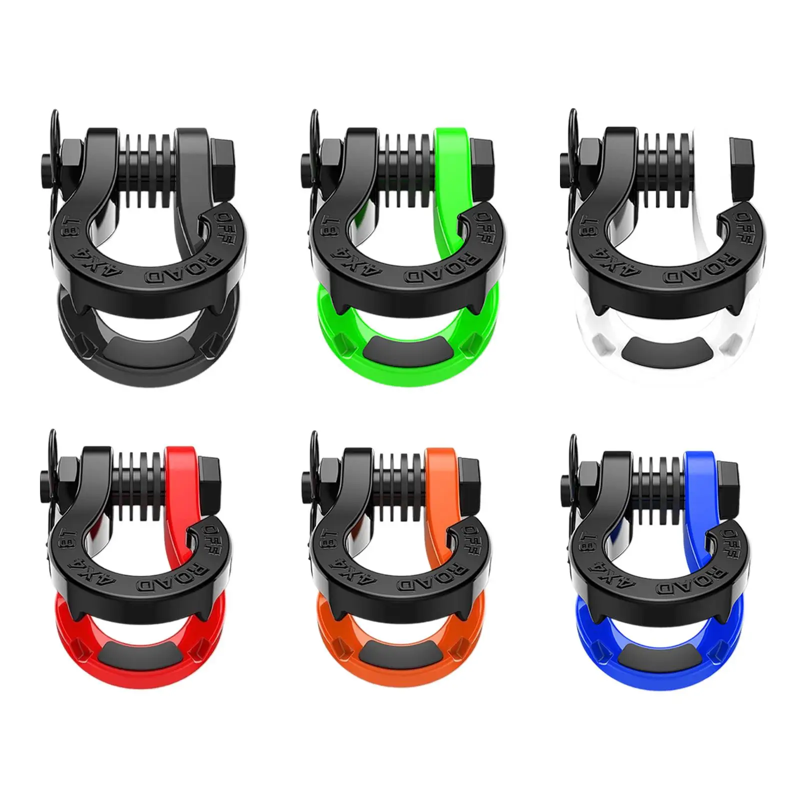 2 Pieces D Ring Shackles 3/4 inch 45000 lbs Breaking Strength Tow Shackles Shackle Isolator Washers Kit for Tow Strap Winch