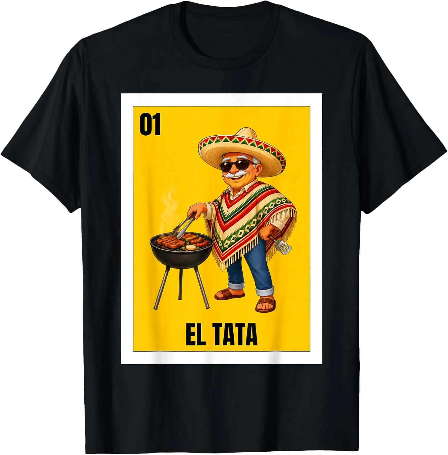 Funny Mexican Grandpa Design - El Tata T-Shirt 100% Cotton Trendy Y2K Short-Sleeve Tee-Soft, Quick-Drying, Moisture-Wicking;