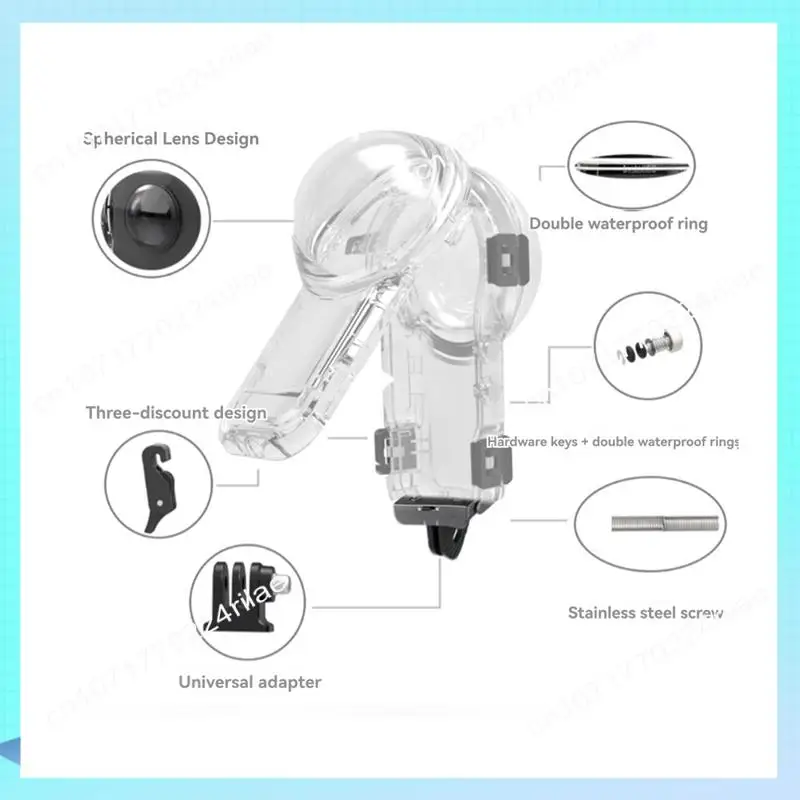 a17z-60m-waterproof-invisible-dive-case-for-insta360-x5-for-magnetic-quick-release-mount