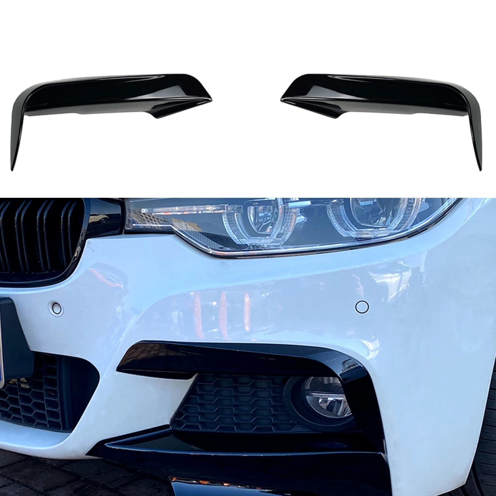 

Front Bumper Side Spoiler Lip For BMW 3 Series F30 F31 M Sport 2012-2018 320i 325i 335i Fog Light Cover Splitter Air Vent Trim