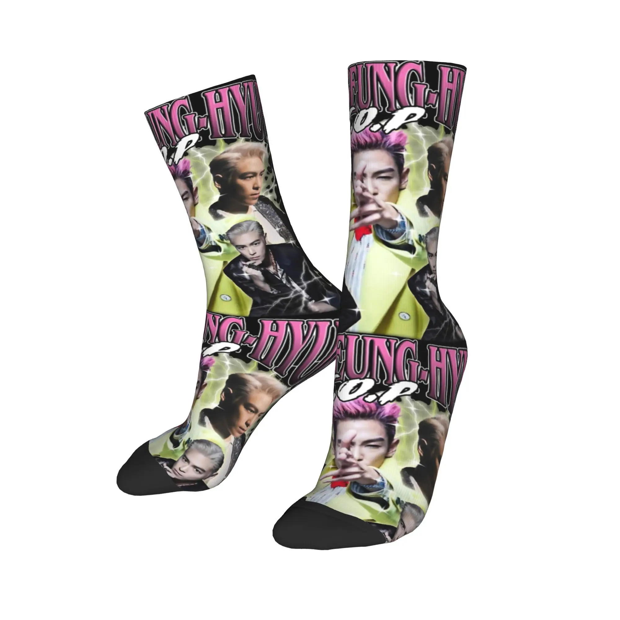 

Hip-hop Choi Seung Hyun T.O.P Skateboard Socks Polyester Long Socks for Women Men Non-slip