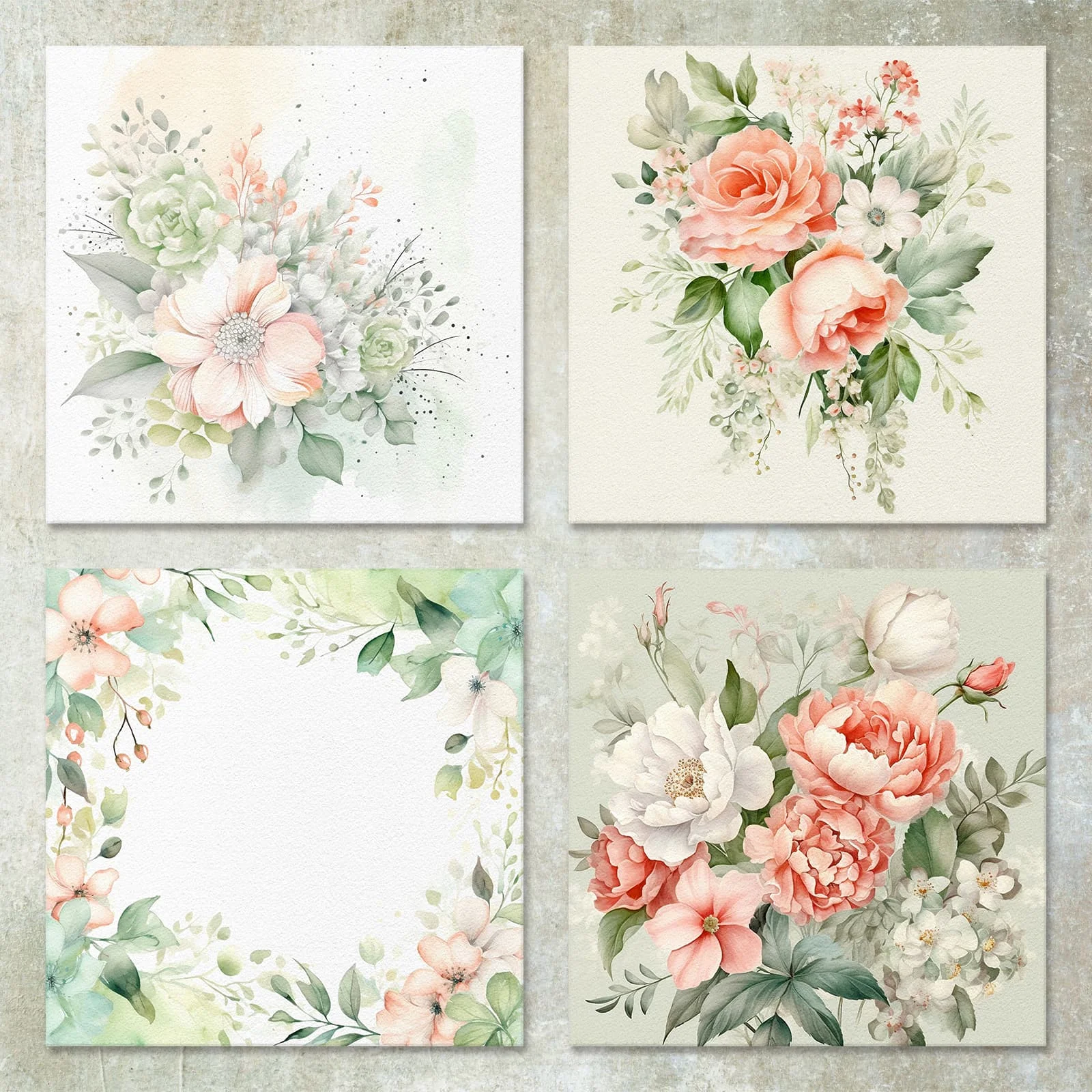 36 Sheets 6inch (Red Flower Peony Flower) Clipping Thin Paper for Bullet Diary, Junk Magazine, Greeting Card Background