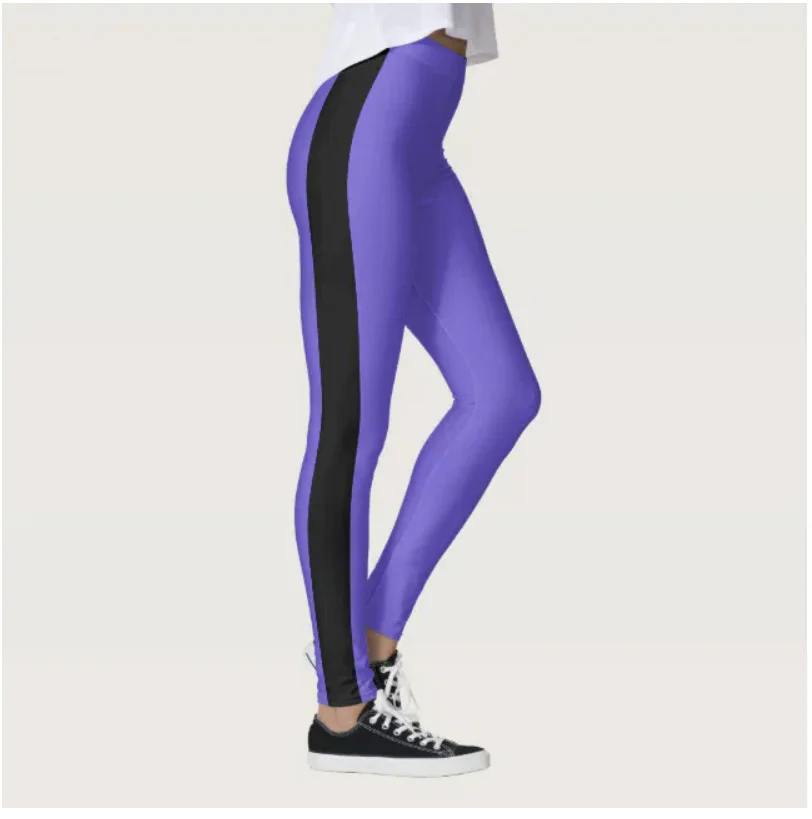 Color-matching printed stretch slim-fit elastic waist casual leggings for women every day