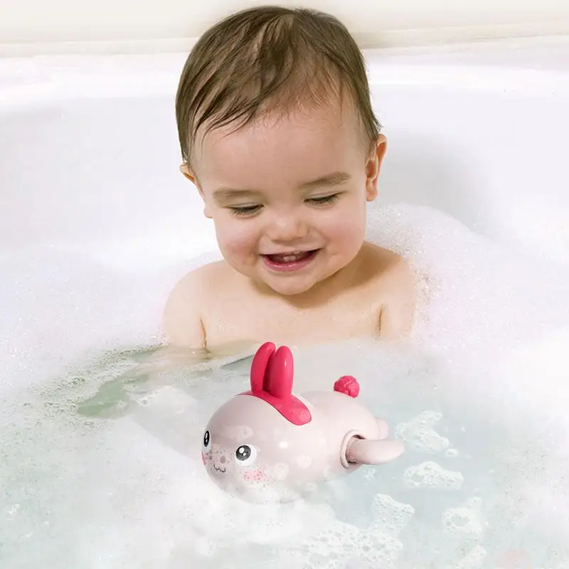 Juguetes de baño impermeables para niños pequeños, piscina flotante, conejos, juguetes de baño, bañera, juguetes de agua para niños pequeños