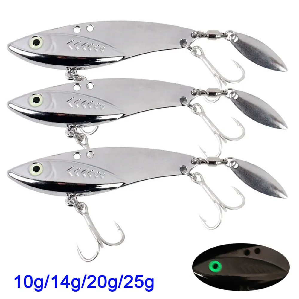 

2pcs Spinner Spoon Metal Jig Baits 10g 14g 20g 25g VIB Sinking Blade Spinning Treble Hook Trout Pike Fishing Spoons Lures