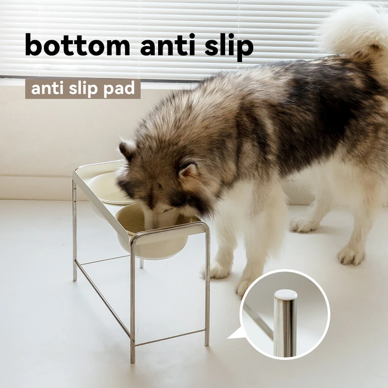 Big Dogs Food Water Bowl Height Adjustable Medium Large Dog Ceramic Bowl Pet Feeder Dining Table with Iron Stand