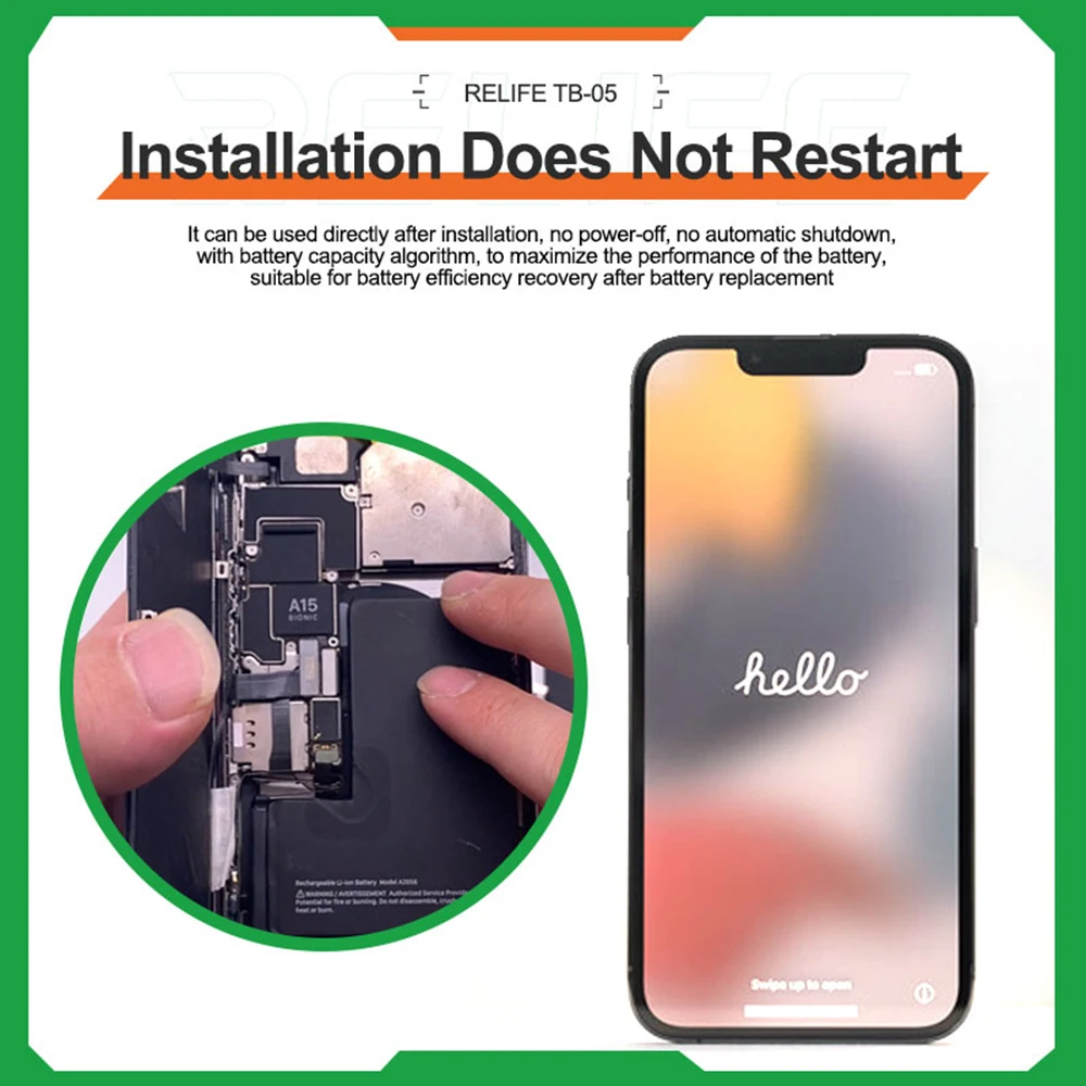 RELIFE TB-05 Battery Repair Programmer For iPhone XS 11 12 13 14 Pro Max Battery Flex Cable Data Cycles Recovery Instrument Tool