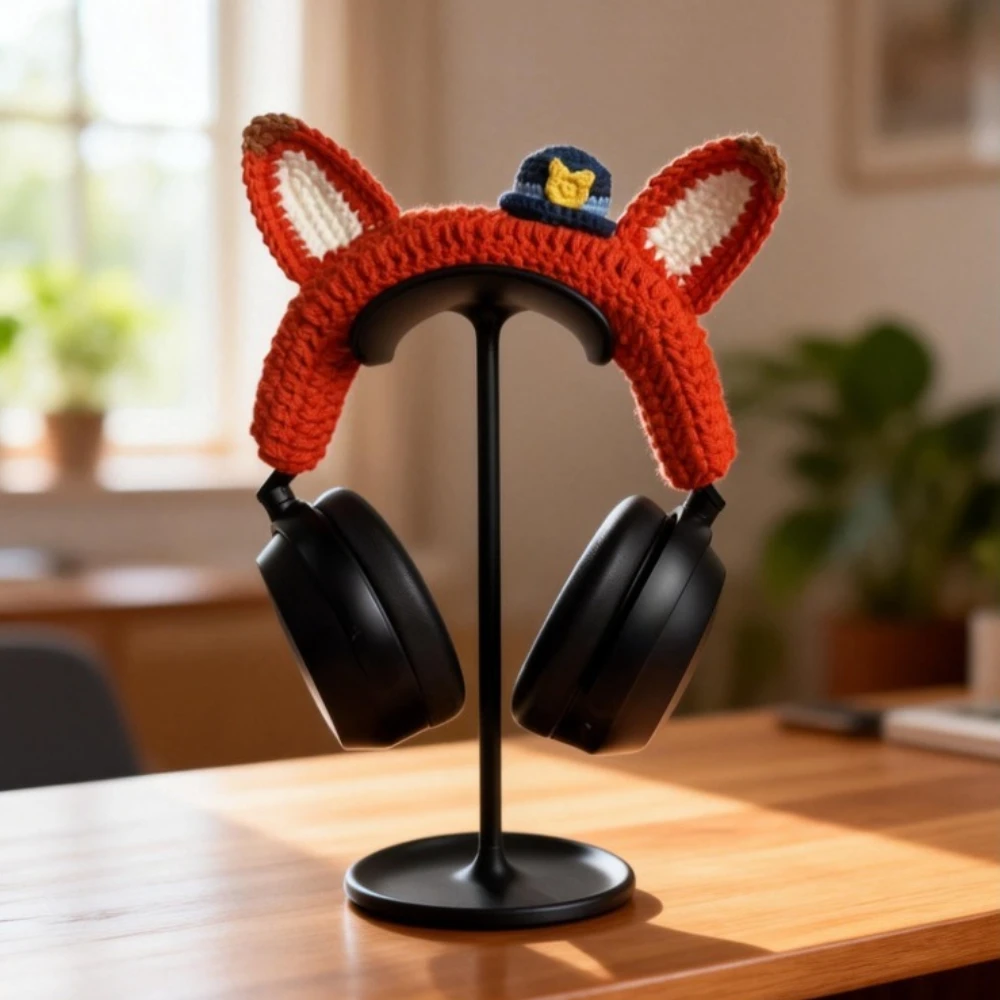 Earphone Crossbeam Protective Cover Custom for For Sony XM4/XM5 Hand Knitting Protective Case Cute Ears Headphone Accessories view 2