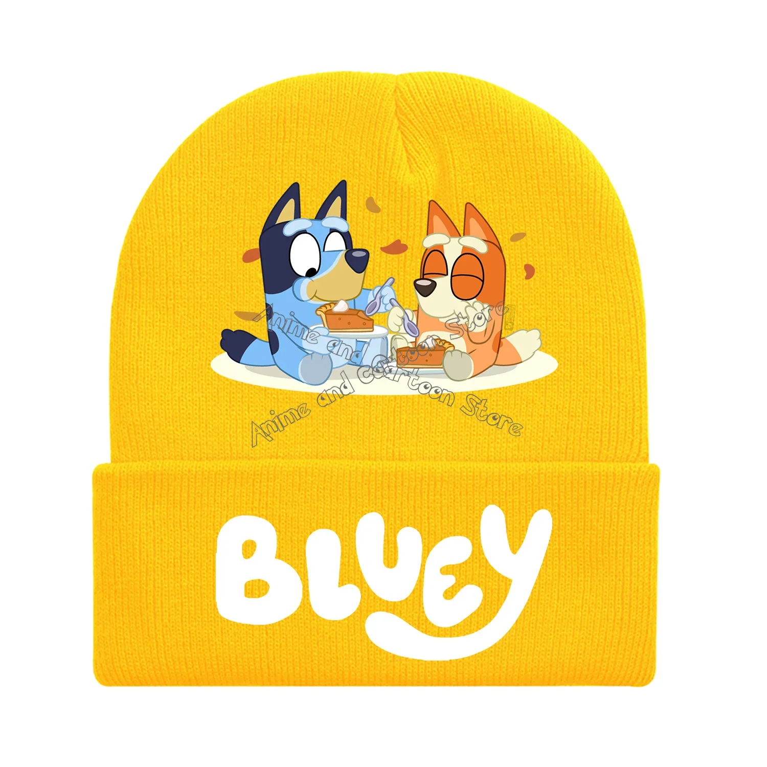 Blueys Bingo New Knitted Hat for Children Cartoon Anime Beanies Cap Winter Kids Street Hats Kawaii Outdoor Warm Knitted Cap Gift