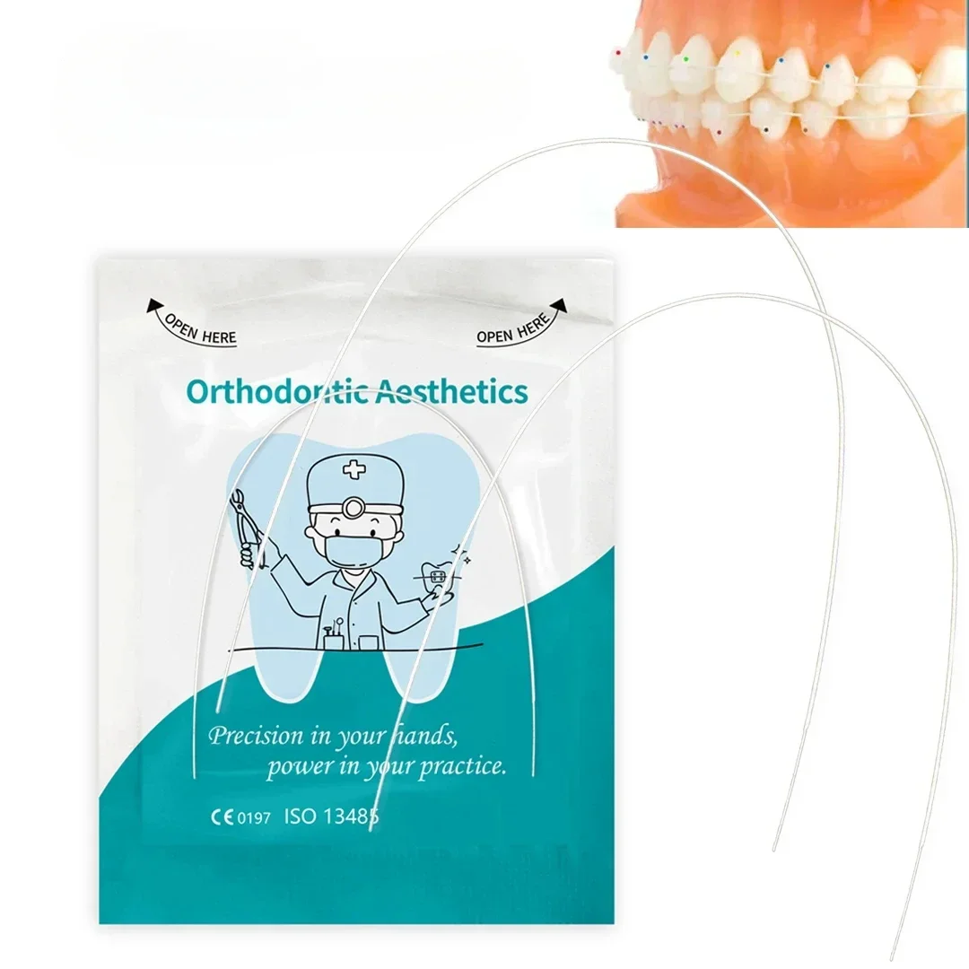 Dentas Ortodôntico Cor Branca Revestido Arco Fio Niti Arco Super Elástico Ovóide Natural Redondo Retangular Superior Inferior
