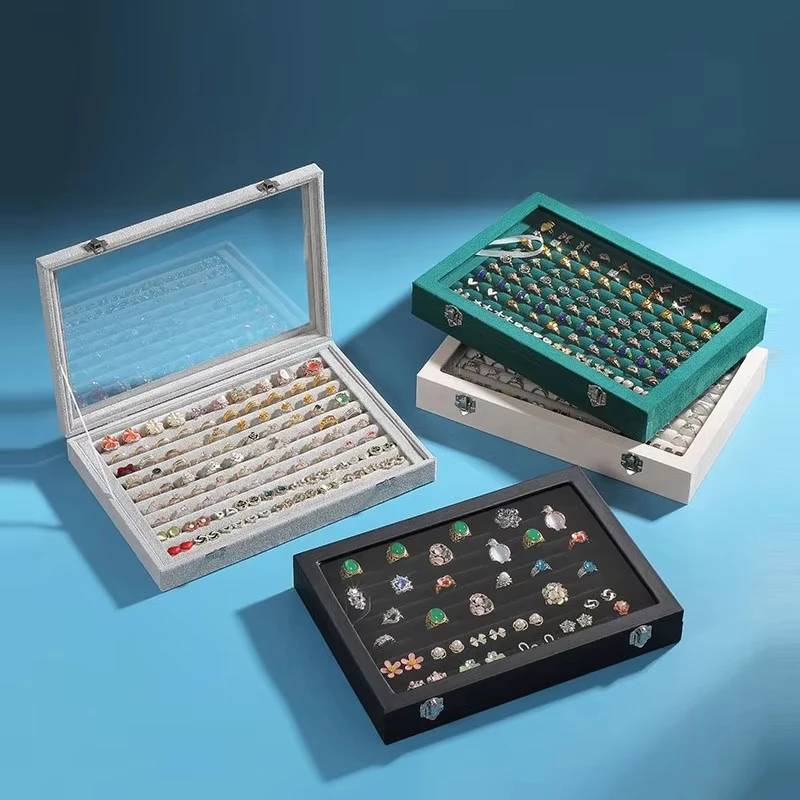 

1PC Jewelry Storage Box Jewelry Display Box with Covered Earrings Ring Jewelry Organizer