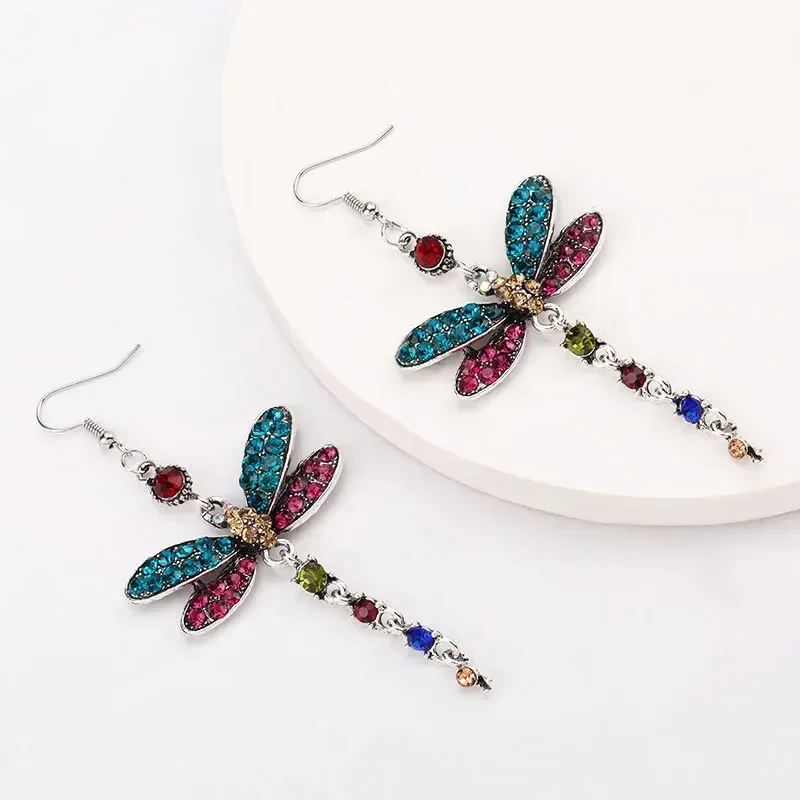 Boucles d'oreilles pendantes libellule biscuits pour femme