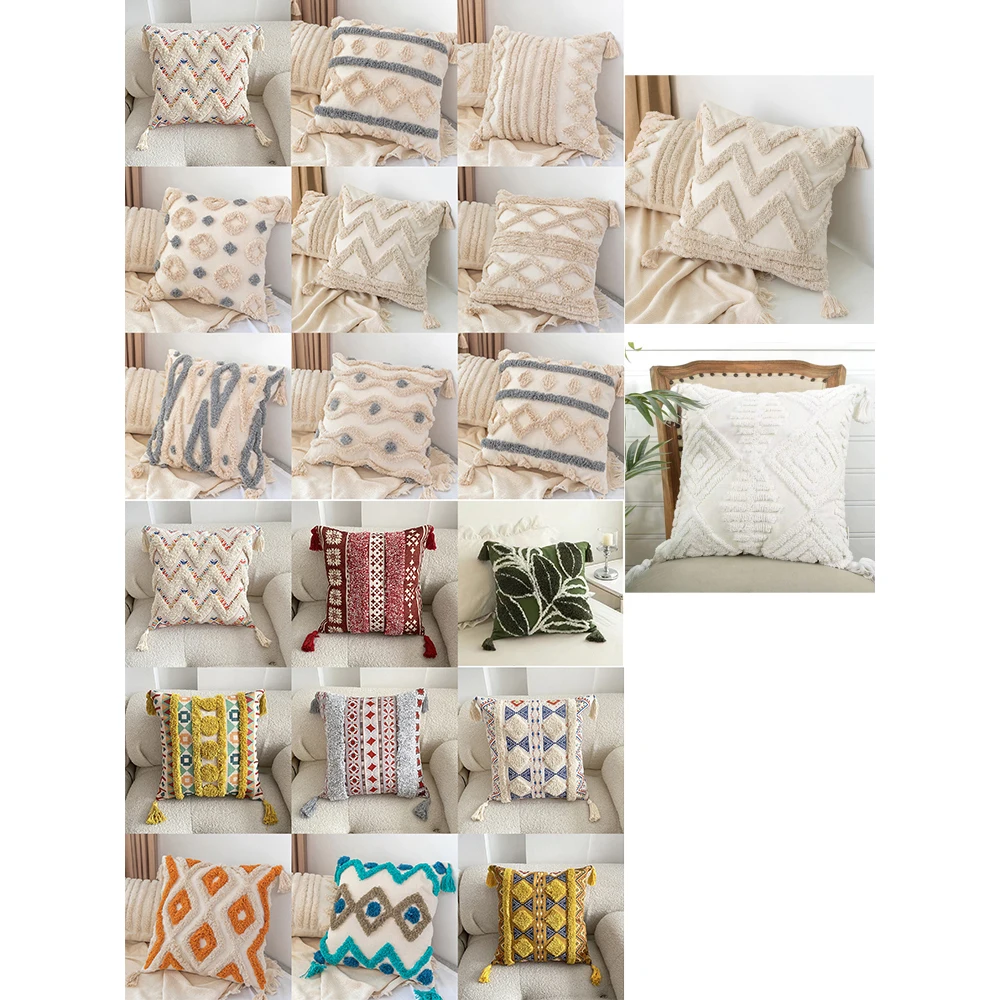 2PCS Bohemian Style Ethnic Jacquard Throw Pillow Cover 45x45cm You Can Choose 2 Pillowcases or Have Them Sent Randomly