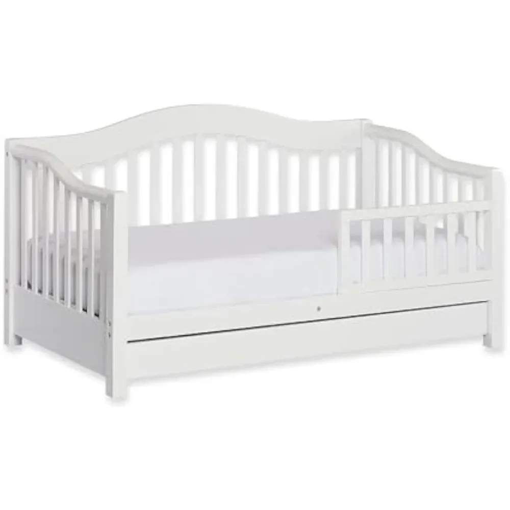 Toddler Day Bed in White Greenguard Gold Certified Children's Family Kids Bed Furniture Luxury