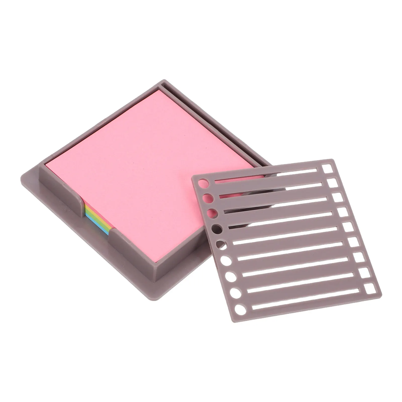 

Desk Note Holder ABS Organizer Memo Pad Dispenser Self Stick Notes Storage Box Drawing Template Office Table Organizer Sticky
