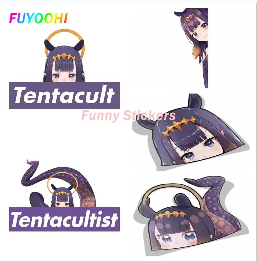 

FUYOOHI Play Stickers for Ninomae Inanis Hololive En Car Stickers Vinyl Car Wrap Campervan Snowboard Scratch Proof Decals