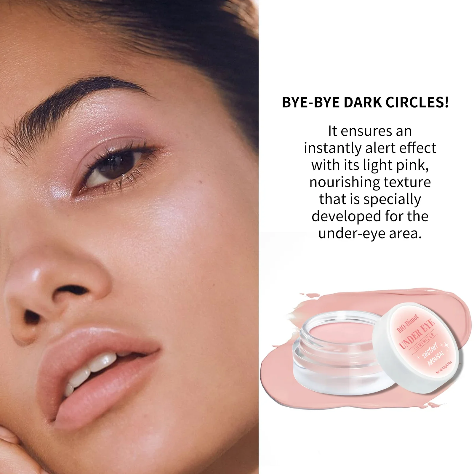 ครีมคอนซีลเลอร์เพื่อความกระจ่างใสใต้ตา ให้ความชุ่มชื้น ปรับสีผิวปานกลาง สำหรับทุกสภาพผิว ปกปิดและปรับสีผิวให้กระจ่างใส ลดรอยคล้ำใต้ตา