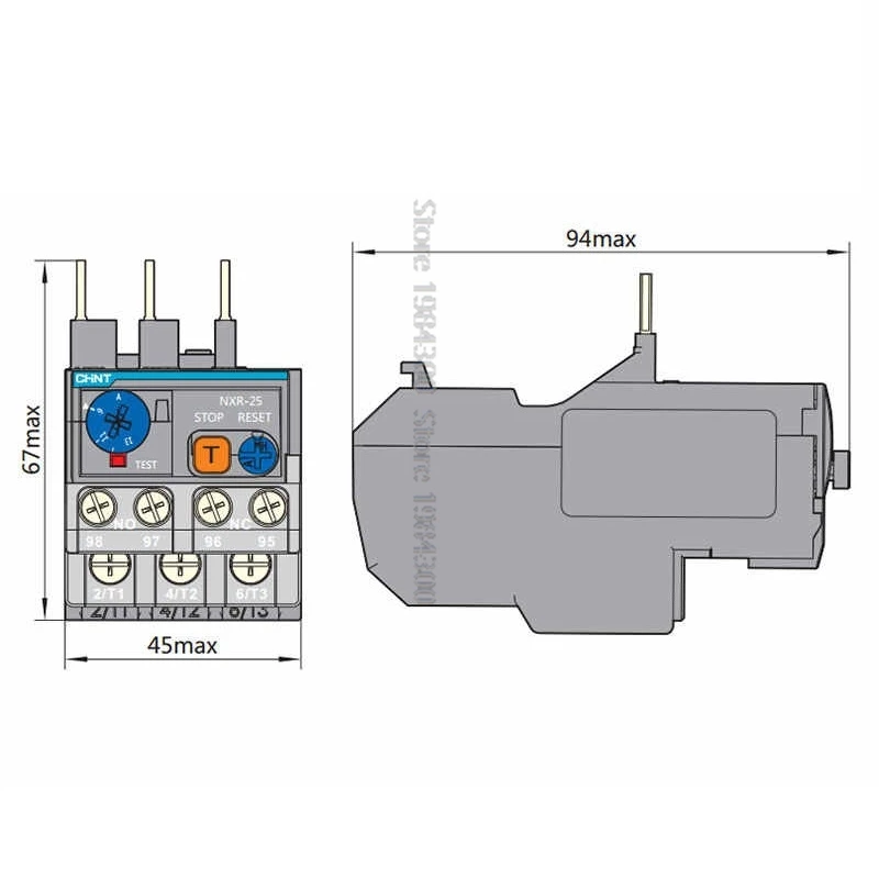 CHINT Relay NXR-25 0.63-1A 1-1.6A 1.6-2.5A 2.5-4A 4-6A 5.5-8A 7-10A 12-18A 17-25A Thermal Overload Relay for NXC AC Contactor