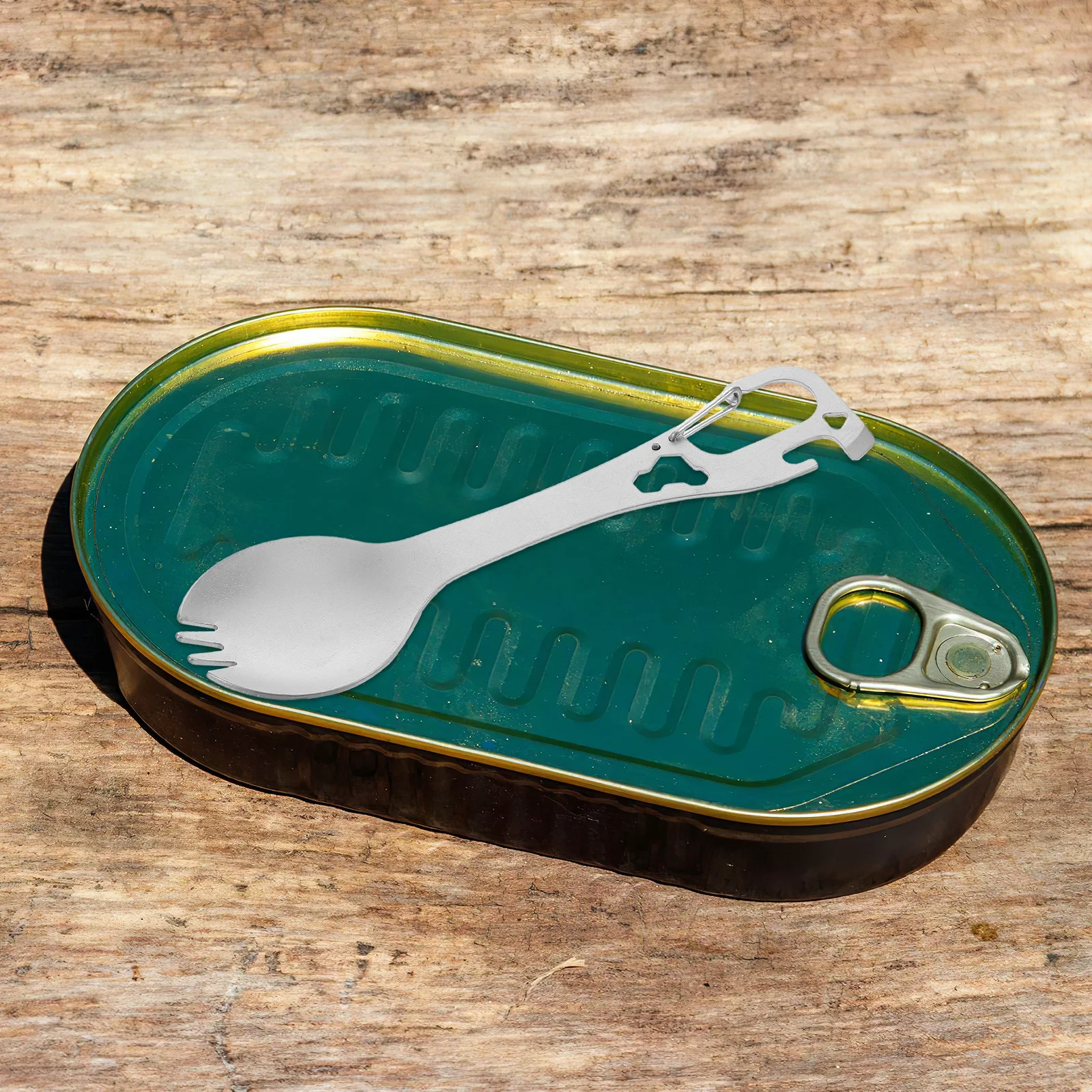 

Stainless Steel Outdoor Utensils Keychain Multifunctional Fork Spoon Opener Camping Travel Portable Silverware Set