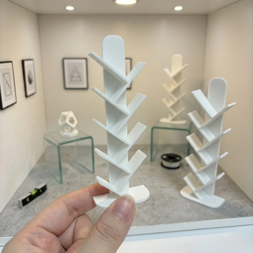 2pcs Miniature Tree Shaped Bookshelf,Standing Mini Floating Book Display Rack with Multi-Layer Branches,mini Library Accessories